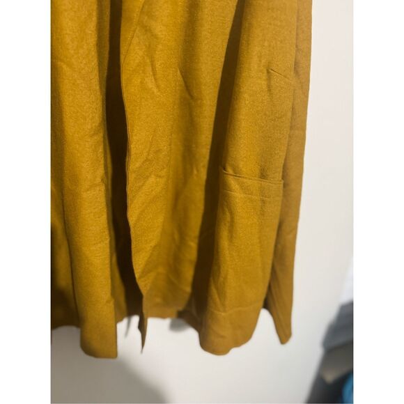 NWT New Eileen Fisher 100% Wool Open Kimono Jacket Size 2X Mustard Yellow Boiled - Picture 6 of 11
